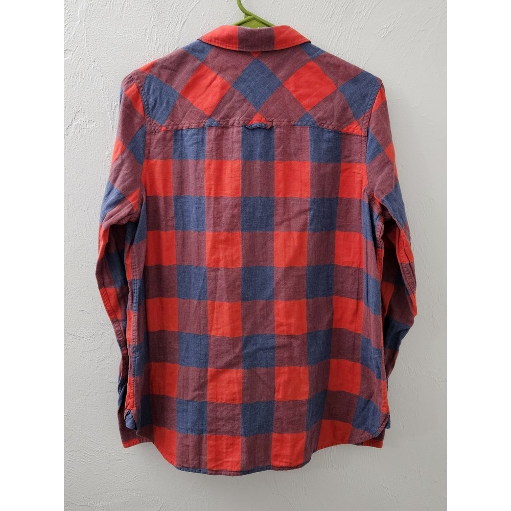 J.Crew Women's Size 10 Boy Red Blue Checkered‎ Button Up Outdoor Long Sleeve - Picture 3 of 5